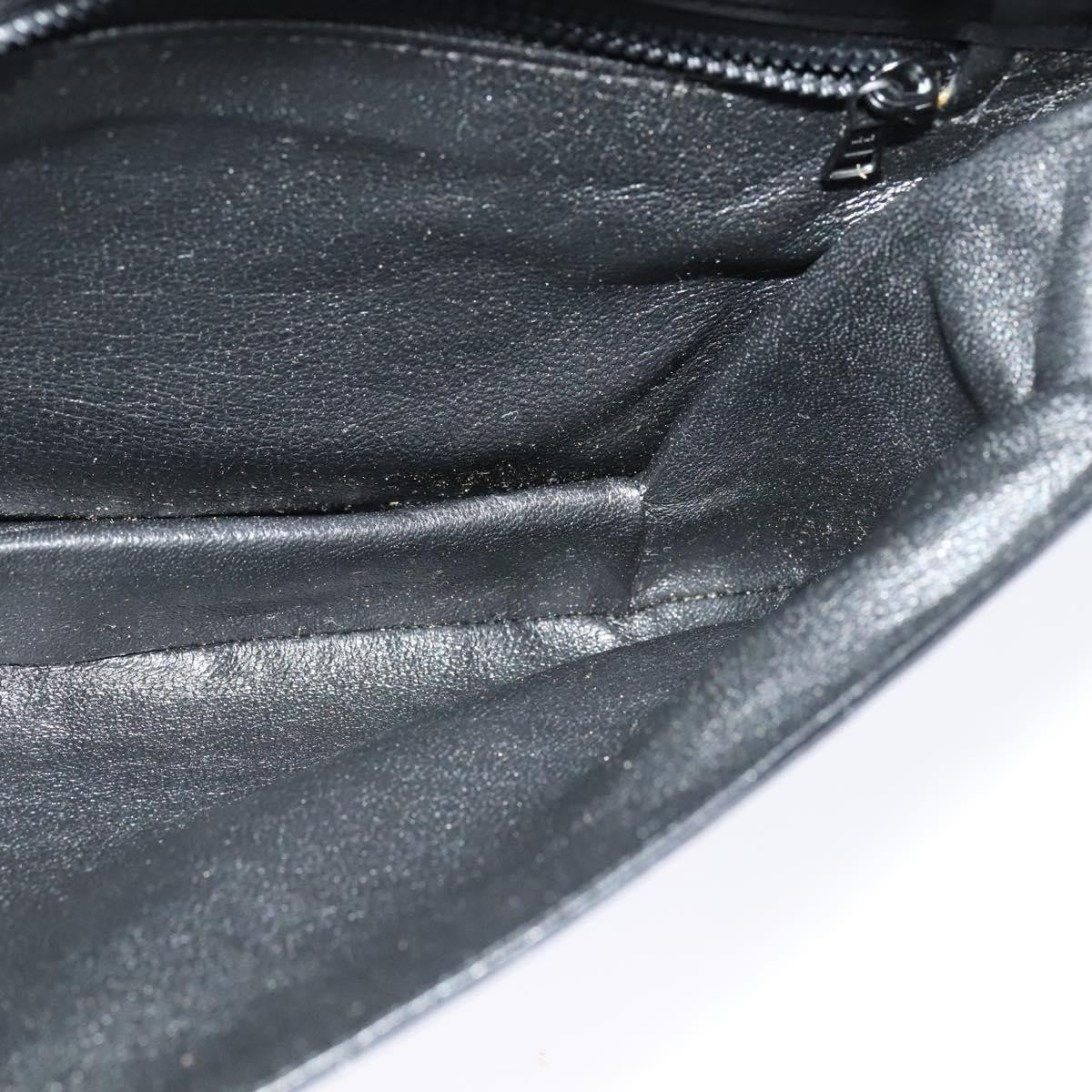 Bally Vintage Shoulder Bag Leather Black Leather Shoulder Bag Bag (Pre-Owned)