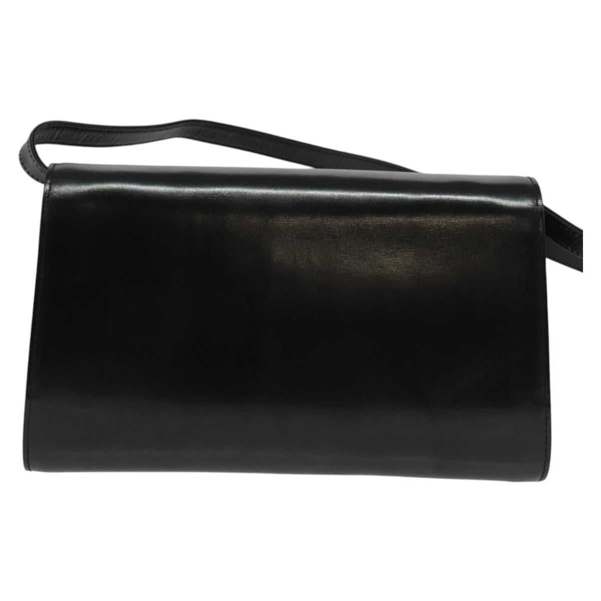 Gucci Vintage Shoulder Bag Leather Black Leather Shoulder Bag Bag (Pre-Owned)