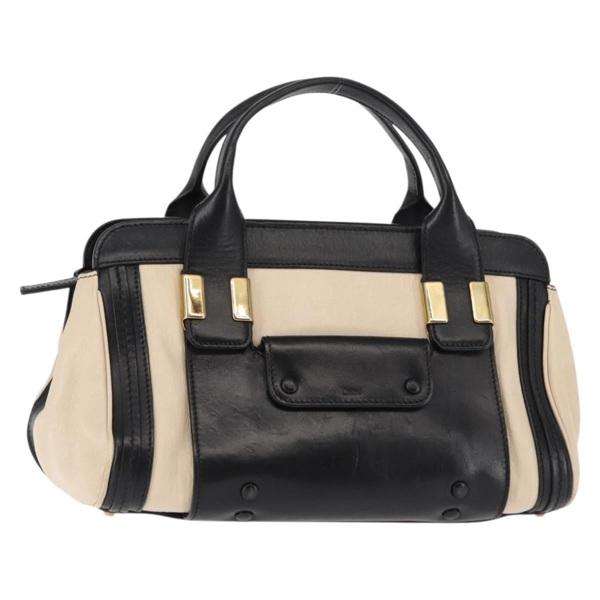 Chloe Alice Satchel Leather White Leather Handbag (Pre-Owned)