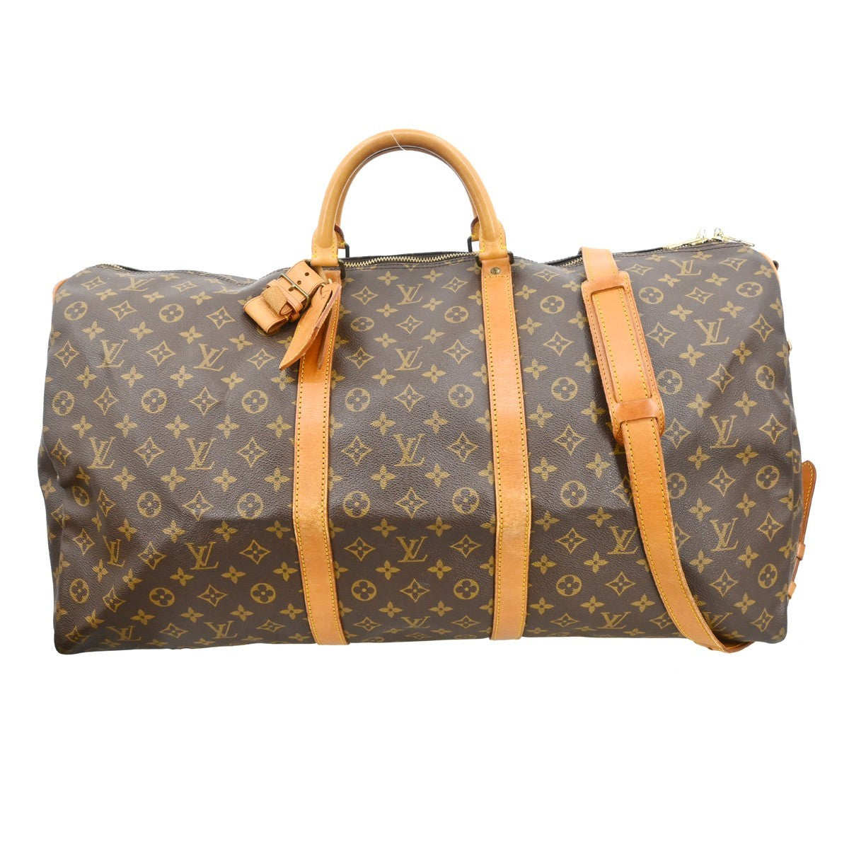 Louis Vuitton Keepall Bandouliere Bag Monogram Canvas Brown Canvas Travel Bag Bag (Pre-Owned)