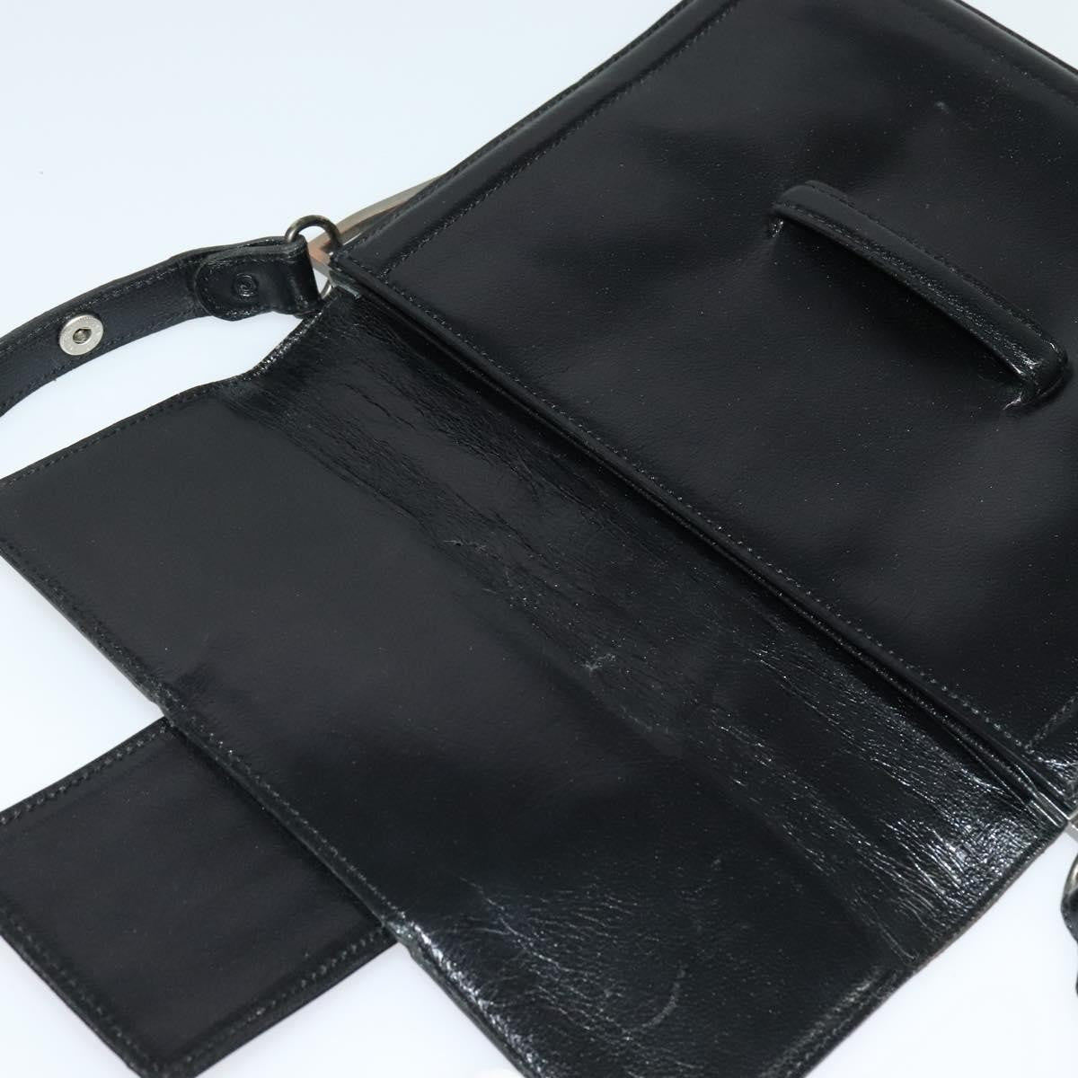 Saint Laurent Vintage Shoulder Bag Leather Black Leather Shoulder Bag Bag (Pre-Owned)