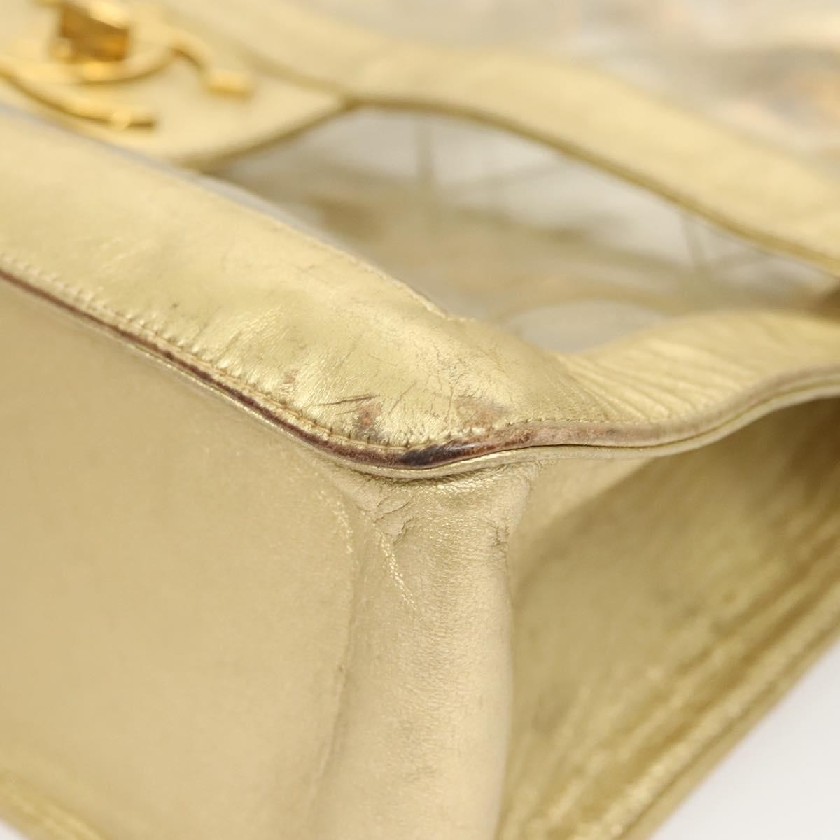 Chanel Classic Single Flap Bag Quilted Applique Vinyl Clear Vinyl Bag (Pre-Owned)