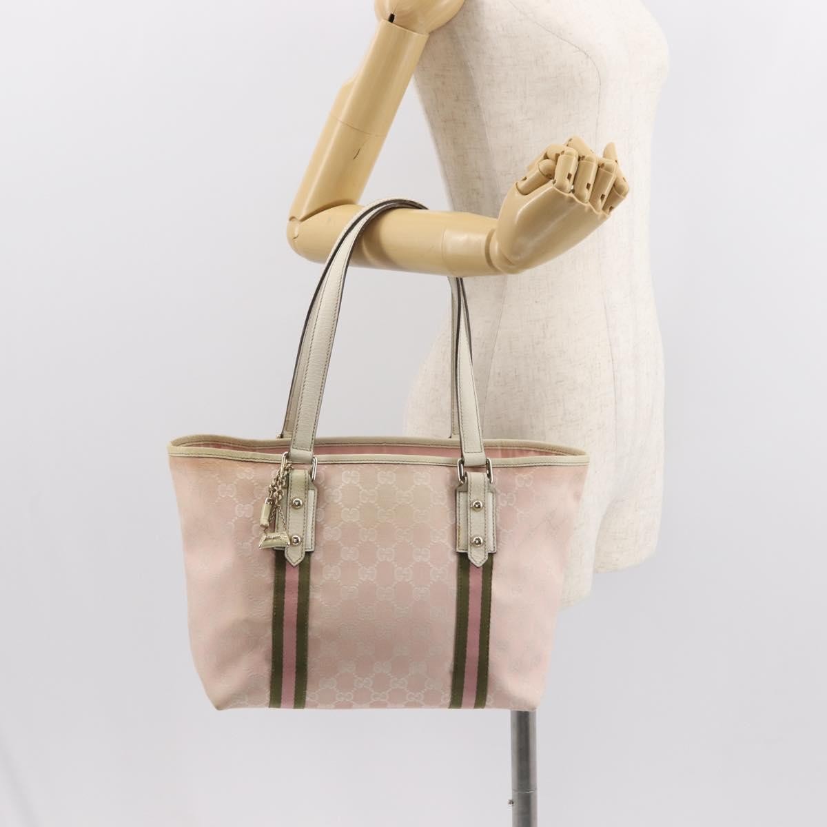 Gucci Jolicoeur Tote Gg Canvas Pink Canvas Tote Bag Bag (Pre-Owned)