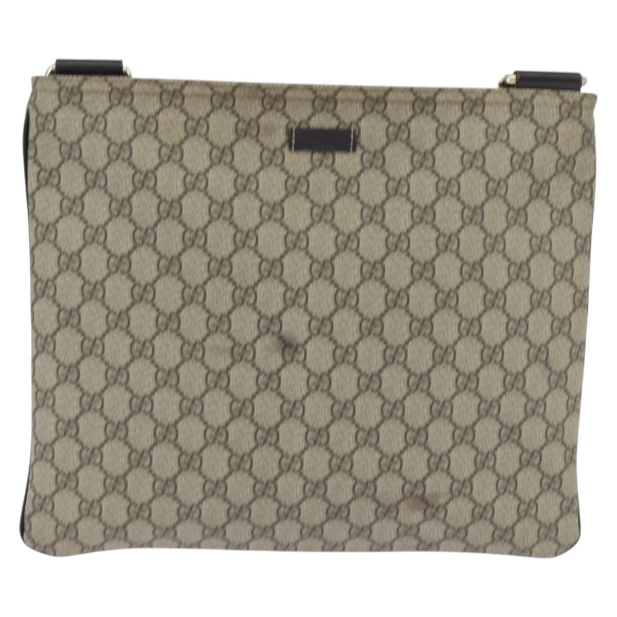 Gucci Zip Top Messenger Bag Gg Coated Canvas Beige Canvas Shoulder Bag Bag (Pre-Owned)
