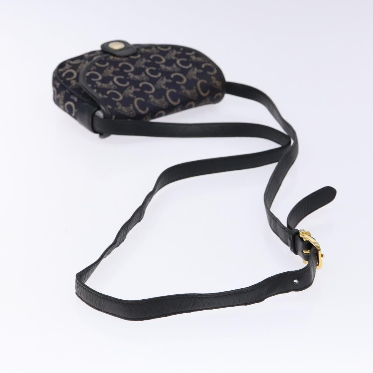 Celine C Sulky Shoulder Bag Canvas And Leather Navy Canvas Shoulder Bag Bag (Pre-Owned)