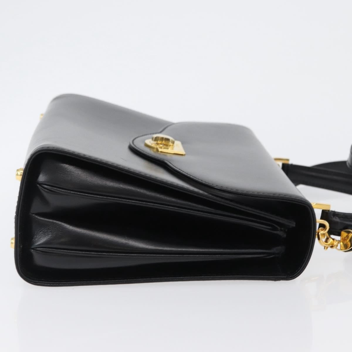 Bally Handbag Leather Black Leather Handbag (Pre-Owned)