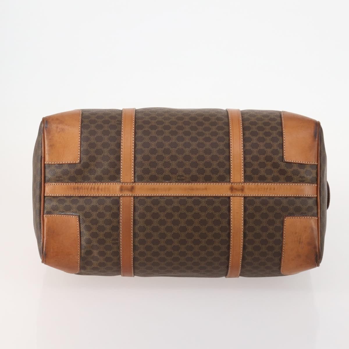 Celine Vintage Duffle Bag Macadam Coated Canvas Brown Canvas Travel Bag Bag (Pre-Owned)