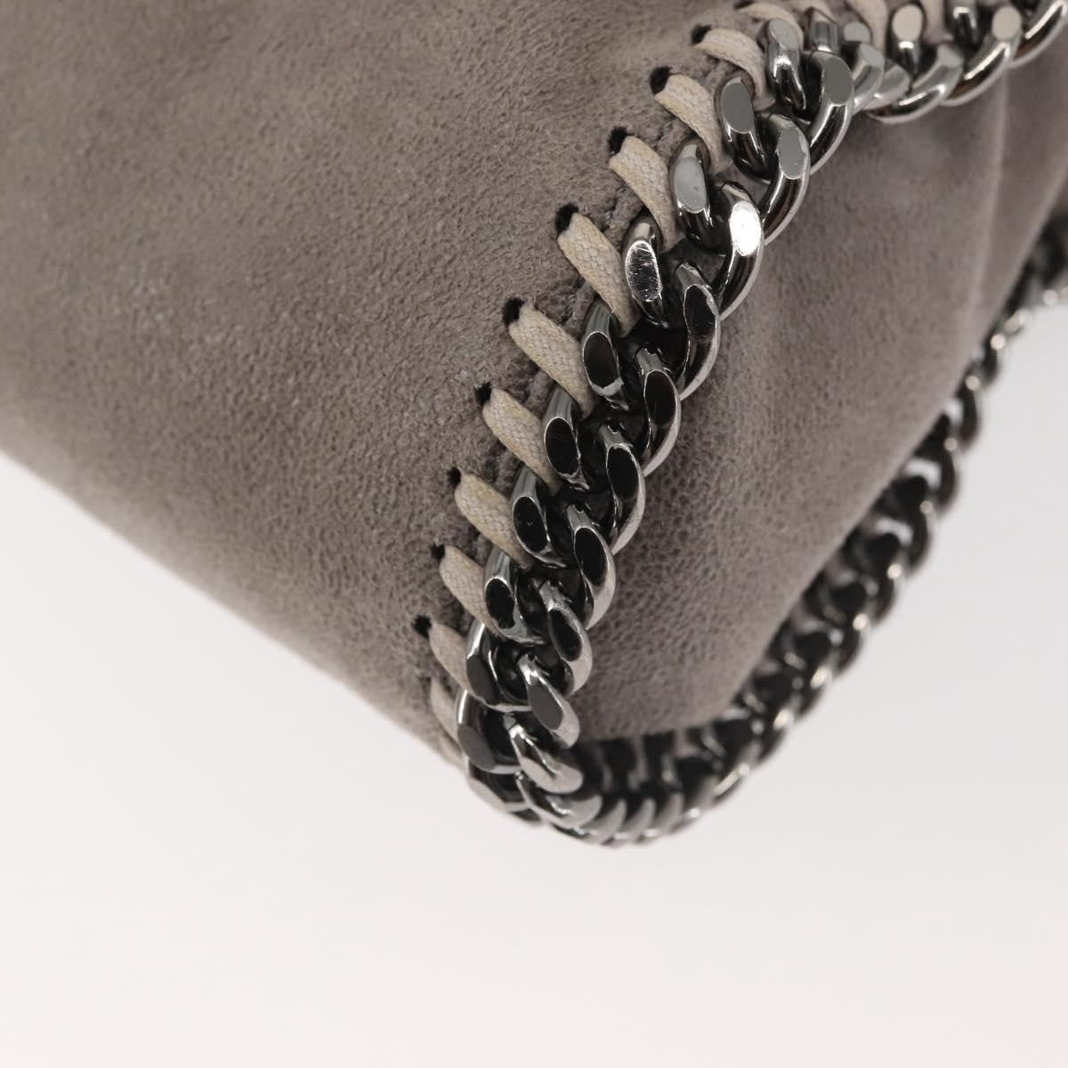 Stella Mccartney Falabella Fold Over Crossbody Bag Suede Gray Synthetic Shoulder Bag Bag (Pre-Owned)