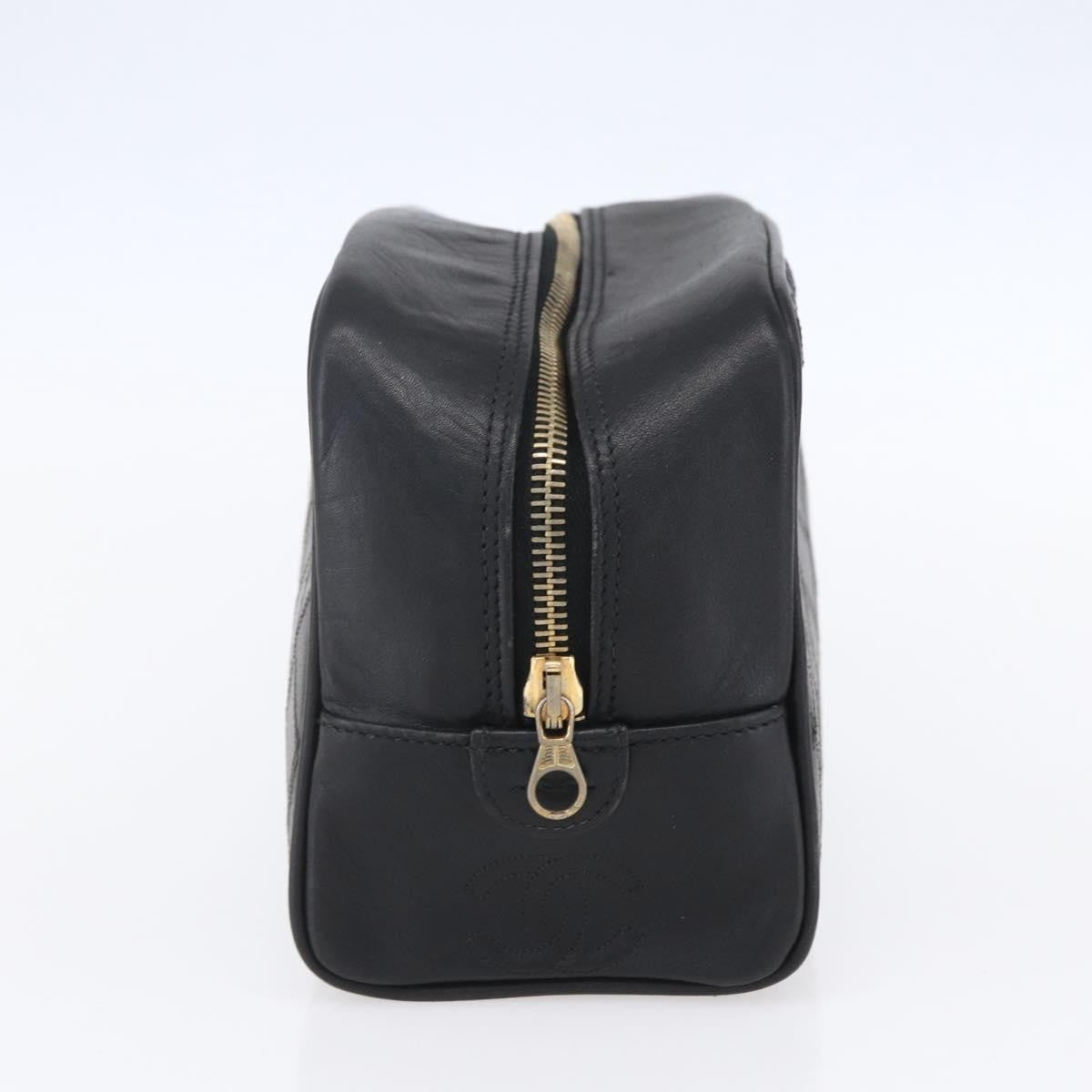 Chanel Vintage Toiletry Pouch Leather Black Patent_Leather Clutche & Pouche Bag (Pre-Owned)