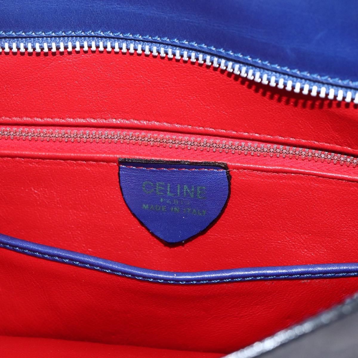 Celine Handbag Leather Blue Leather Handbag (Pre-Owned)