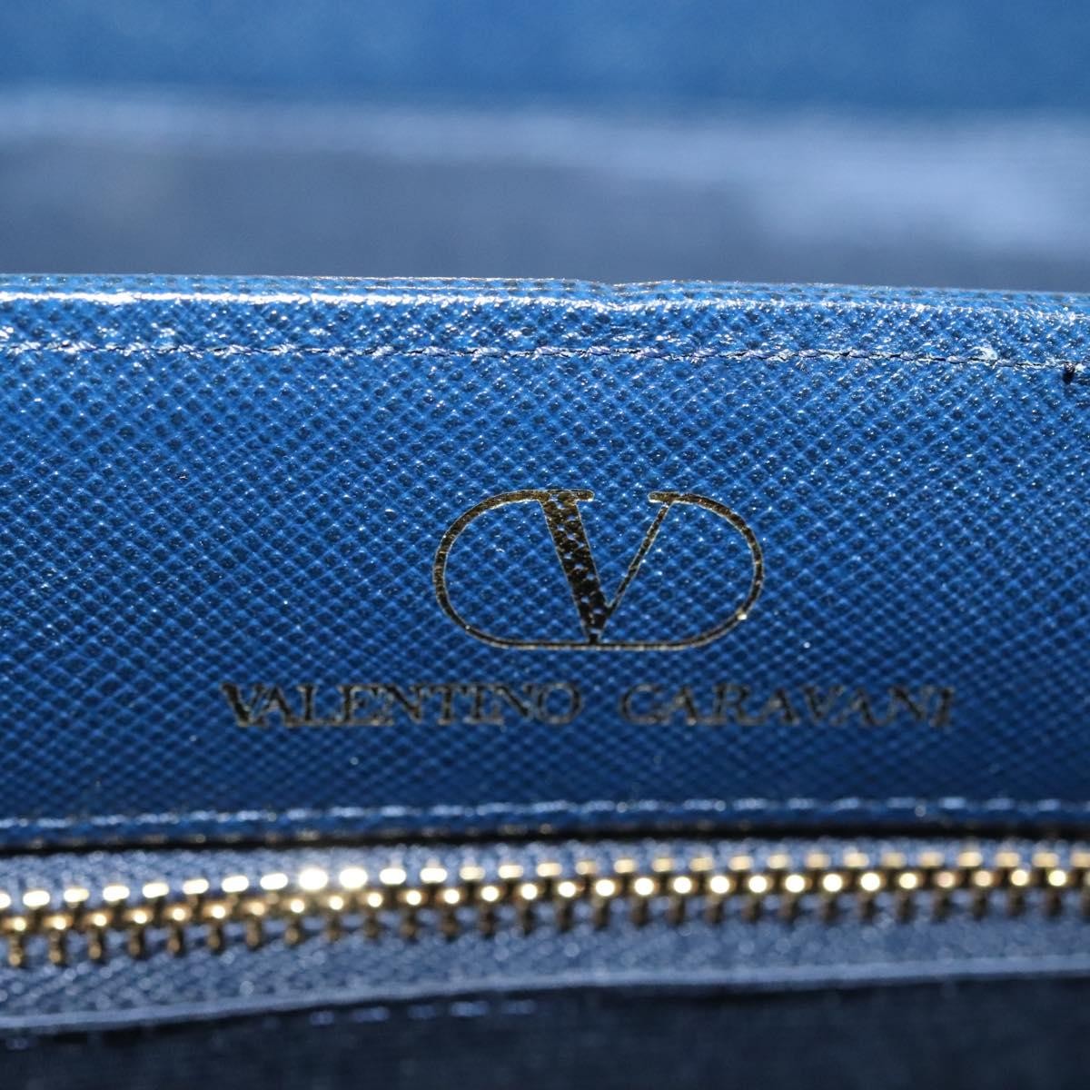 Valentino Garavani Vintage Handbag Leather Navy Leather Handbag (Pre-Owned)