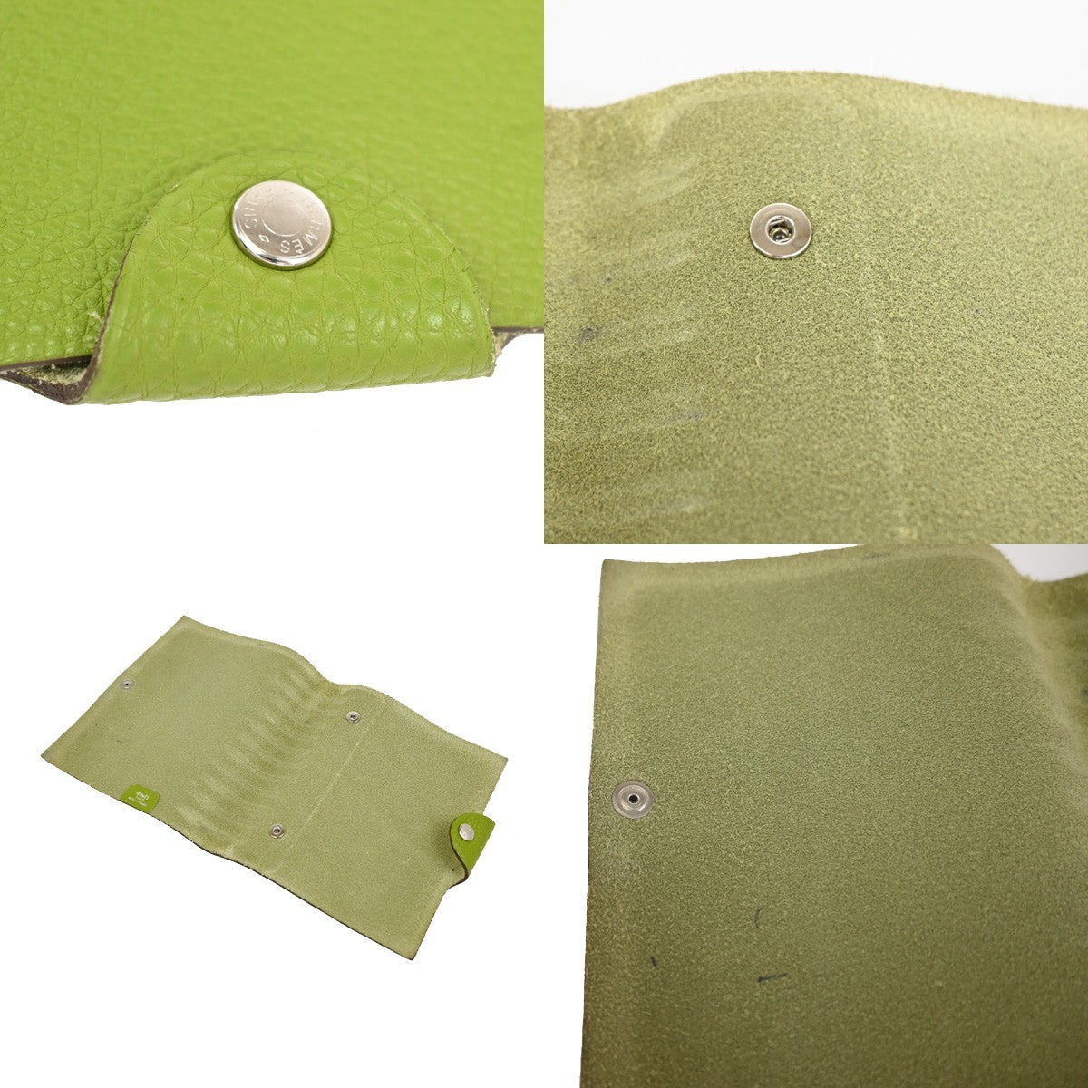 Hermes Ulysse Agenda Cover Leather Green Leather Wallets Accessory (Pre-Owned)