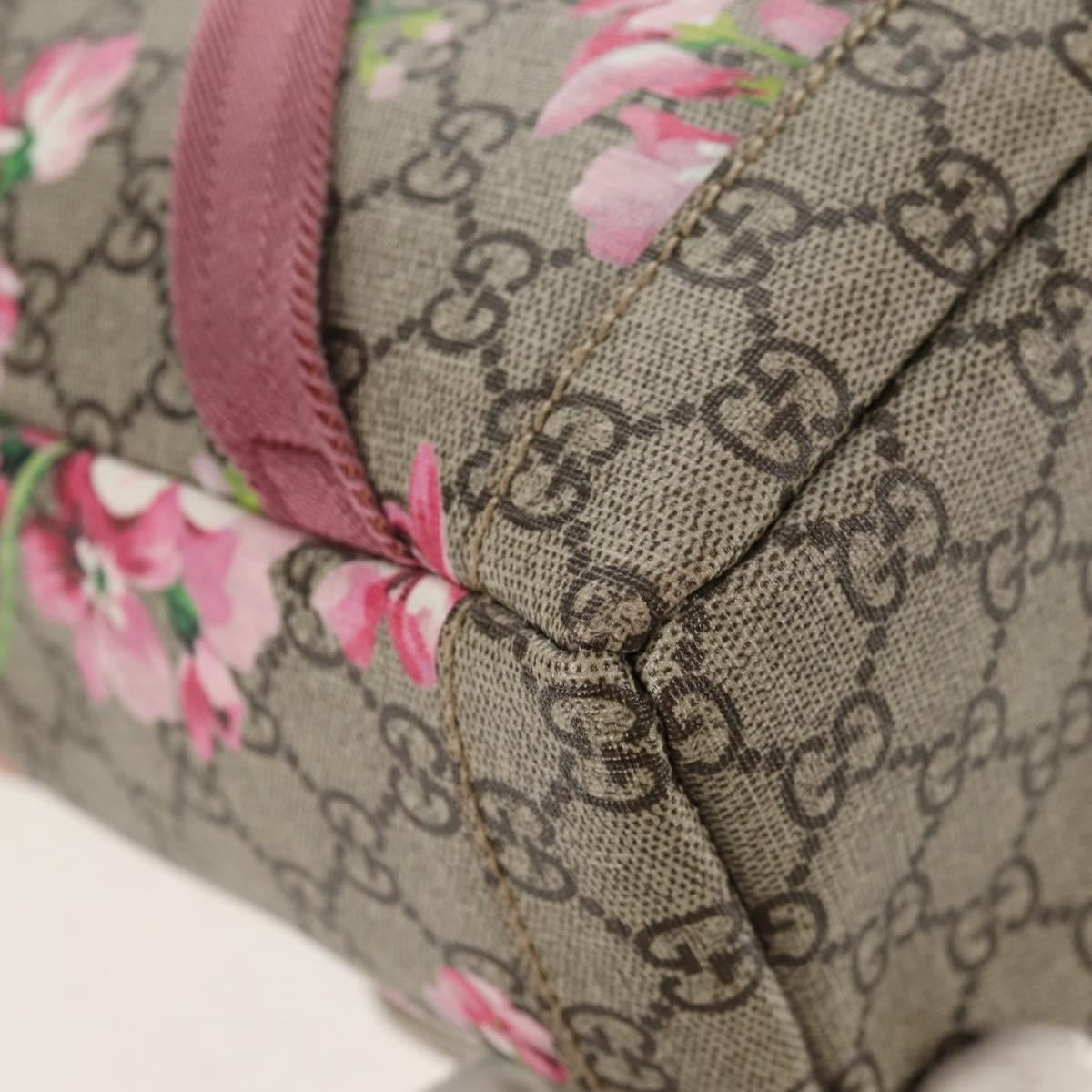 Gucci Buckle Backpack Blooms Print Gg Coated Canvas Beige Canvas Backpack Bag (Pre-Owned)
