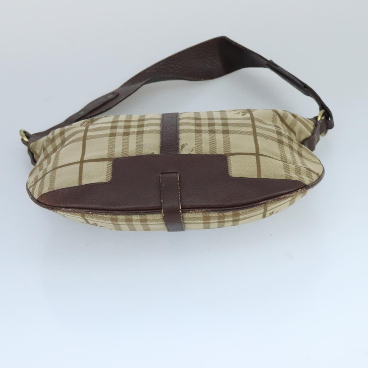 Burberry Nova Check Shoulder Bag Canvas And Leather Beige Canvas Shoulder Bag Bag (Pre-Owned)