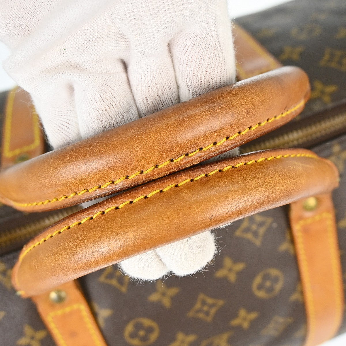 Louis Vuitton Keepall Bag Monogram Canvas Brown Canvas Handbag (Pre-Owned)