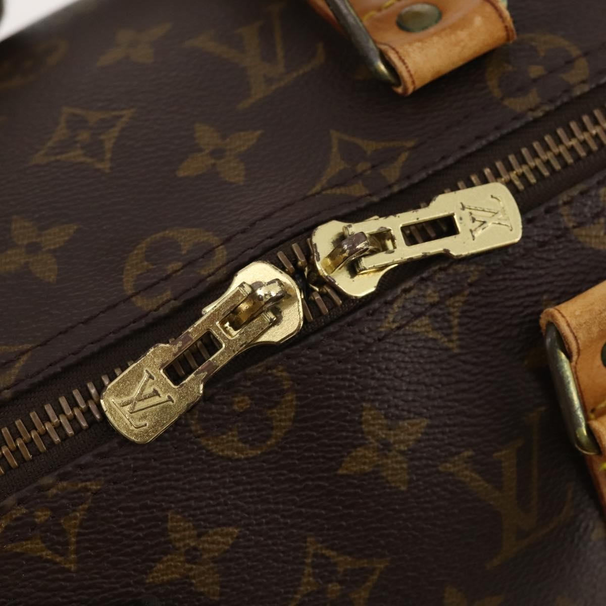 Louis Vuitton Keepall Bag Monogram Canvas Brown Canvas Travel Bag Bag (Pre-Owned)