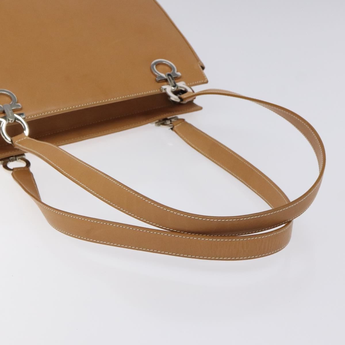 Salvatore Ferragamo Gancini Shoulder Bag Suede Brown Leather Shoulder Bag Bag (Pre-Owned)
