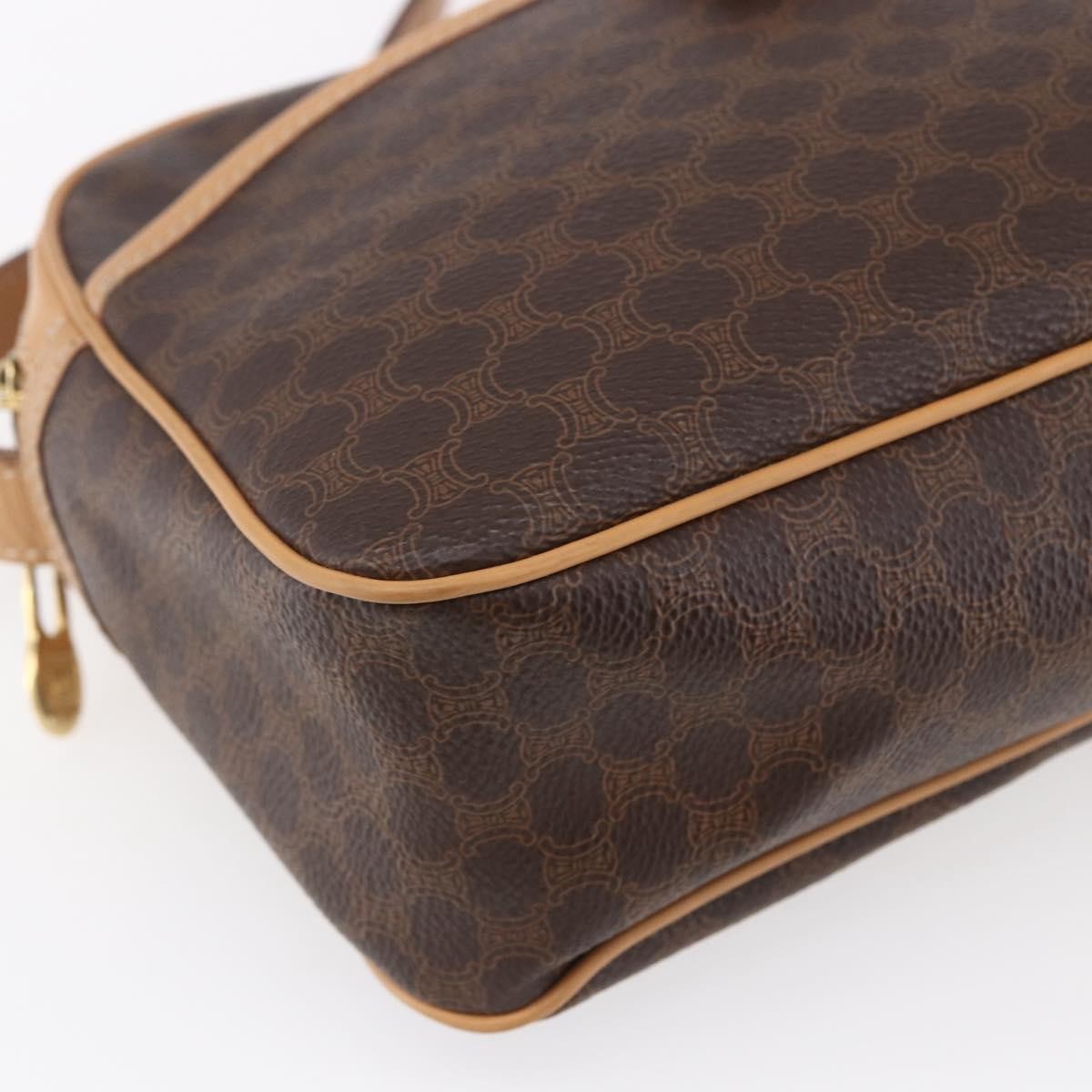 Celine Macadam Shoulder Bag Pvc Leather Brown Pvc Shoulder Bag Bag (Pre-Owned)