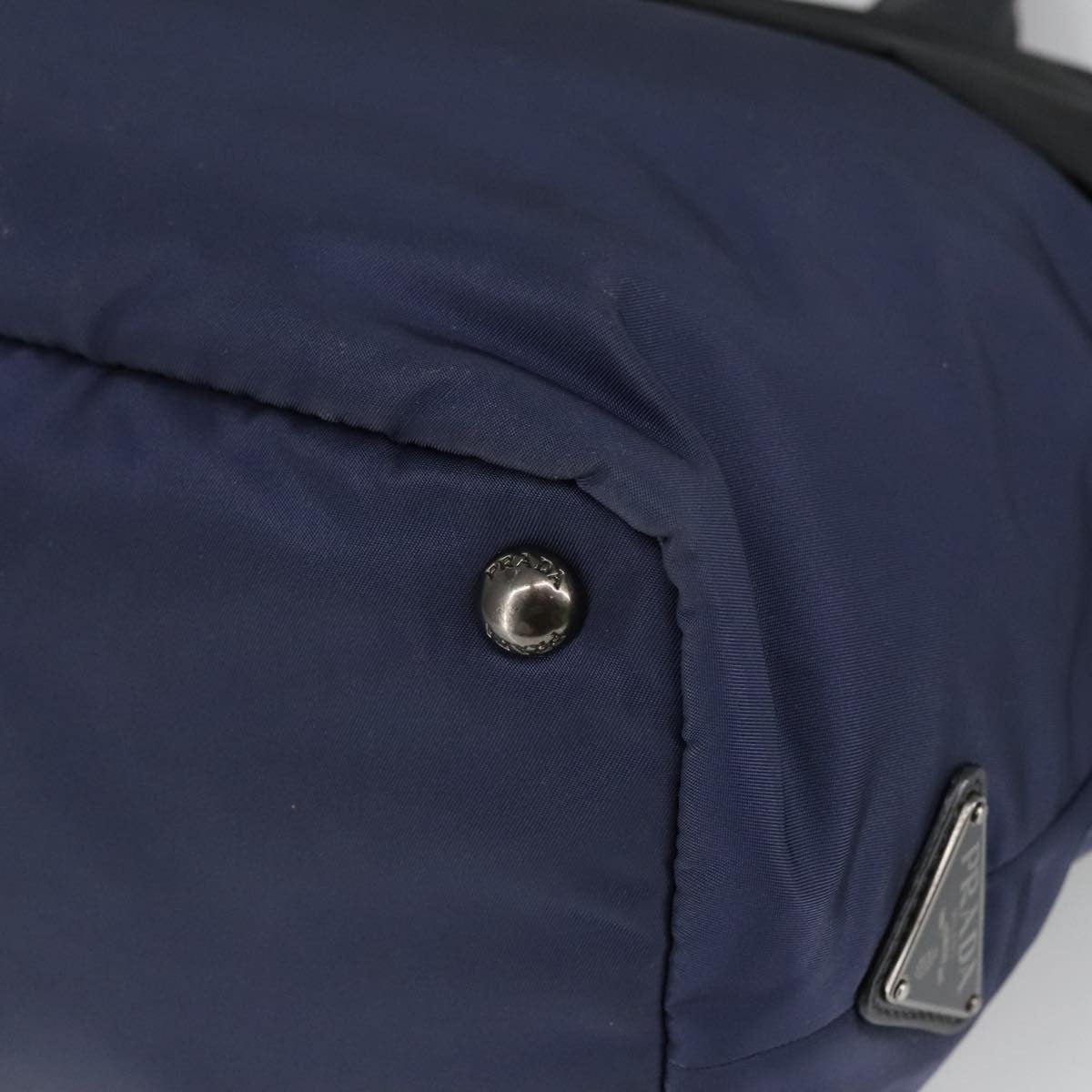 Prada Convertible Double Tote Tessuto Navy Nylon Bag (Pre-Owned)