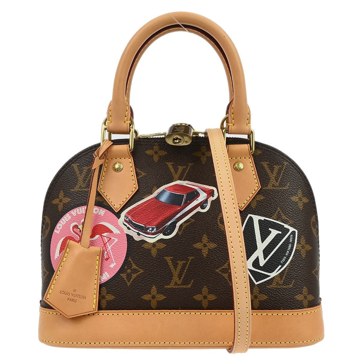 Louis Vuitton Alma Handbag Limited Edition World Tour Monogram Canvas Brown Canvas Handbag (Pre-Owned)