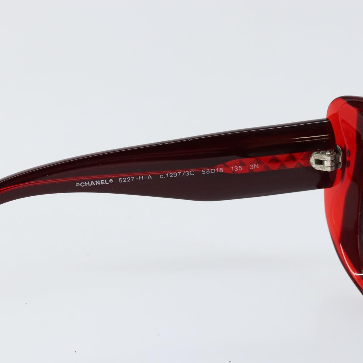 Chanel Logo Cc Sunglasses Plastic Red Plastic Sunglasse Accessory (Pre-Owned)
