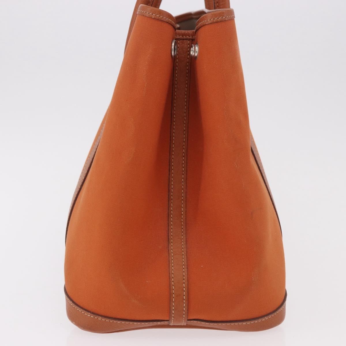 Hermes Garden Party Tote Toile And Leather Orange Canvas Tote Bag Bag (Pre-Owned)