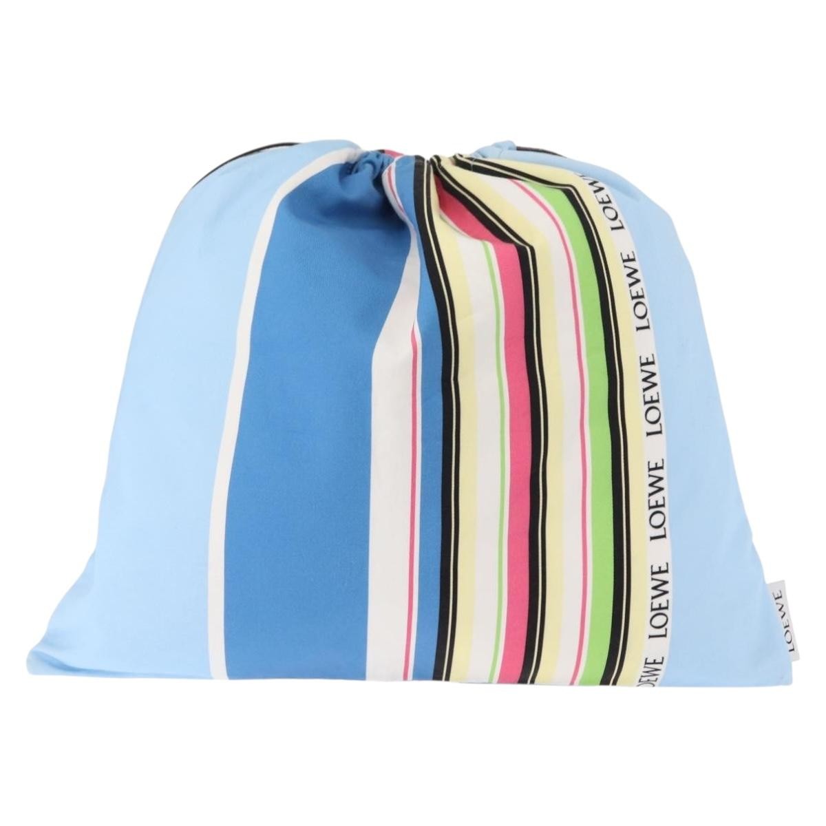 Loewe Drawstring Pouch Printed Canvas Blue Canvas Bag (Pre-Owned)