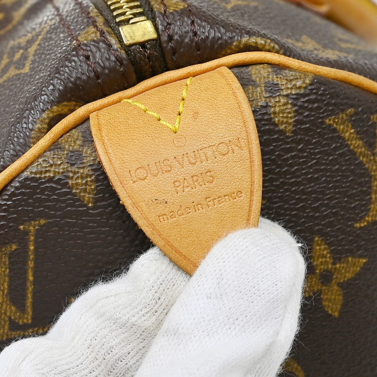 Louis Vuitton Speedy Handbag Monogram Canvas Brown Canvas Handbag (Pre-Owned)