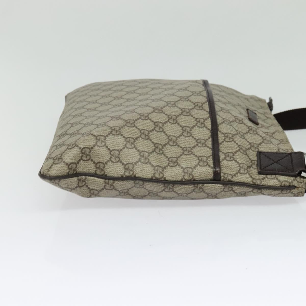 Gucci Zip Top Messenger Bag Gg Coated Canvas Beige Canvas Shoulder Bag Bag (Pre-Owned)