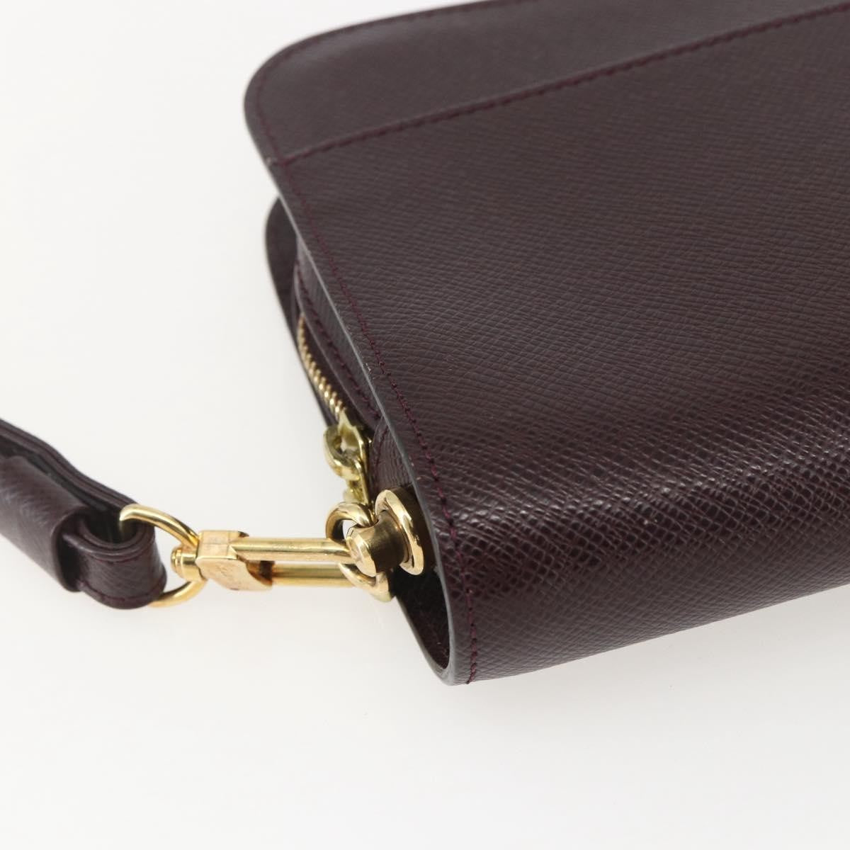 Louis Vuitton Pochette Baikal Clutch Taiga Leather Brown Leather Clutche & Pouche Bag (Pre-Owned)