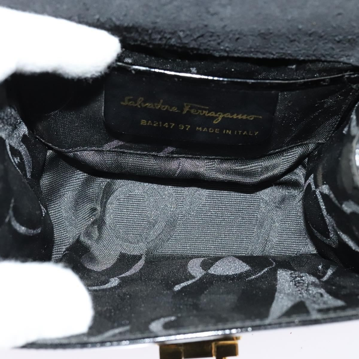 Salvatore Ferragamo Gancini Shoulder Bag Patent Leather Black Patent_Leather Shoulder Bag Bag (Pre-Owned)