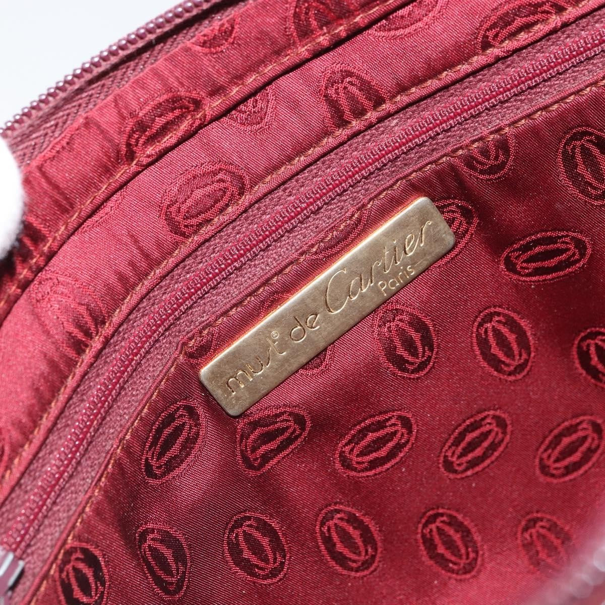 Cartier Must De Cartier Clutch Bag Leather Burgundy Leather Clutche & Pouche Bag (Pre-Owned)