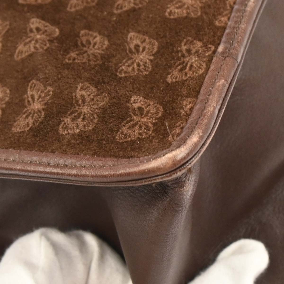 Bottega Veneta Butterfly Handle Tote Suede Brown Suede Tote Bag Bag (Pre-Owned)