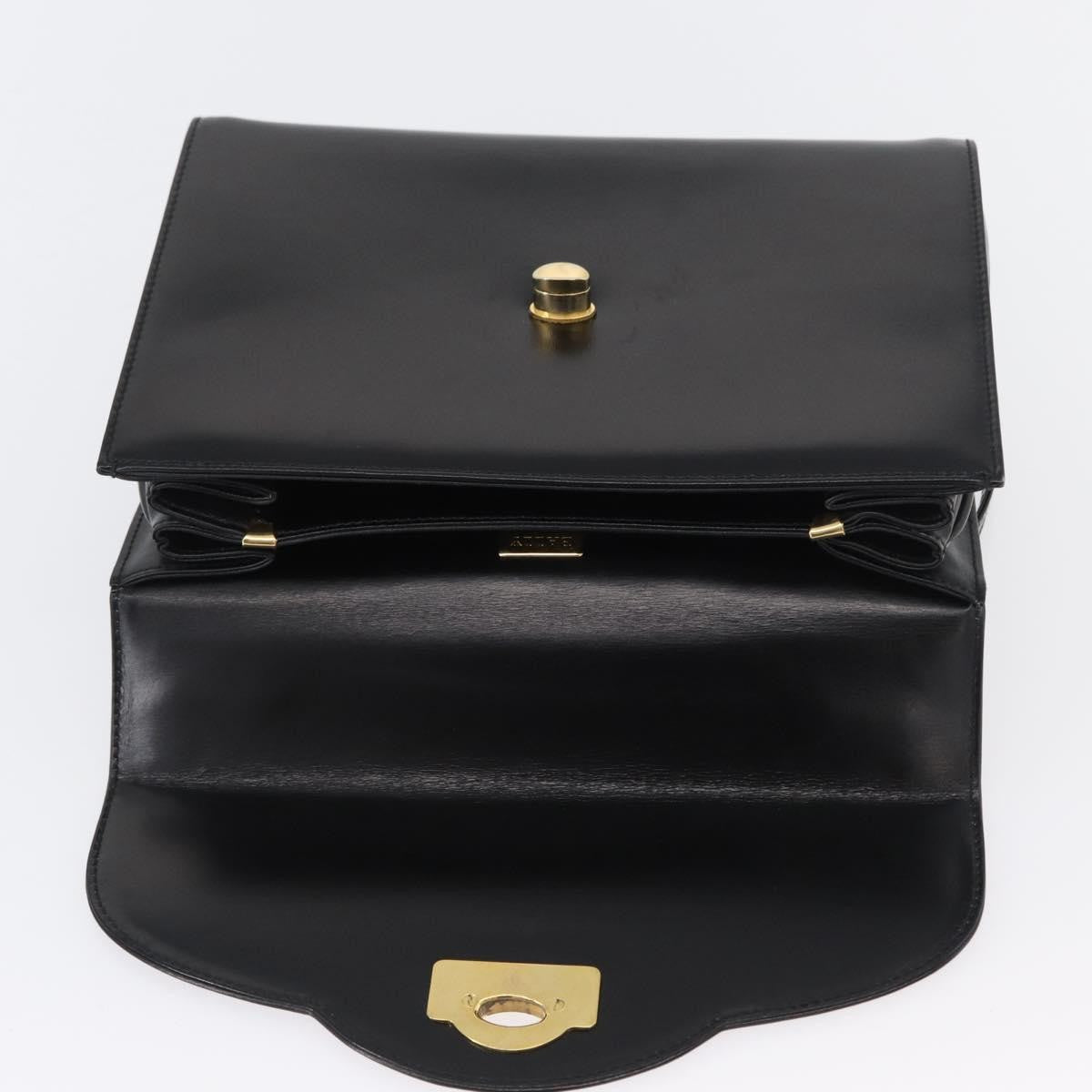 Bally Handbag Leather Black Leather Handbag (Pre-Owned)