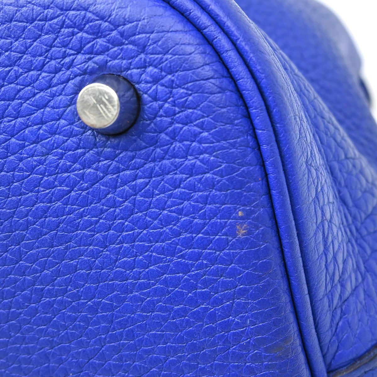 Hermes Picotin Lock Bag Clemence Blue Leather Handbag (Pre-Owned)