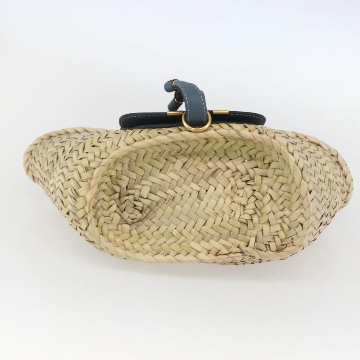 Chloe Marcie Basket Bag Raffia Beige Wicker Tote Bag Bag (Pre-Owned)