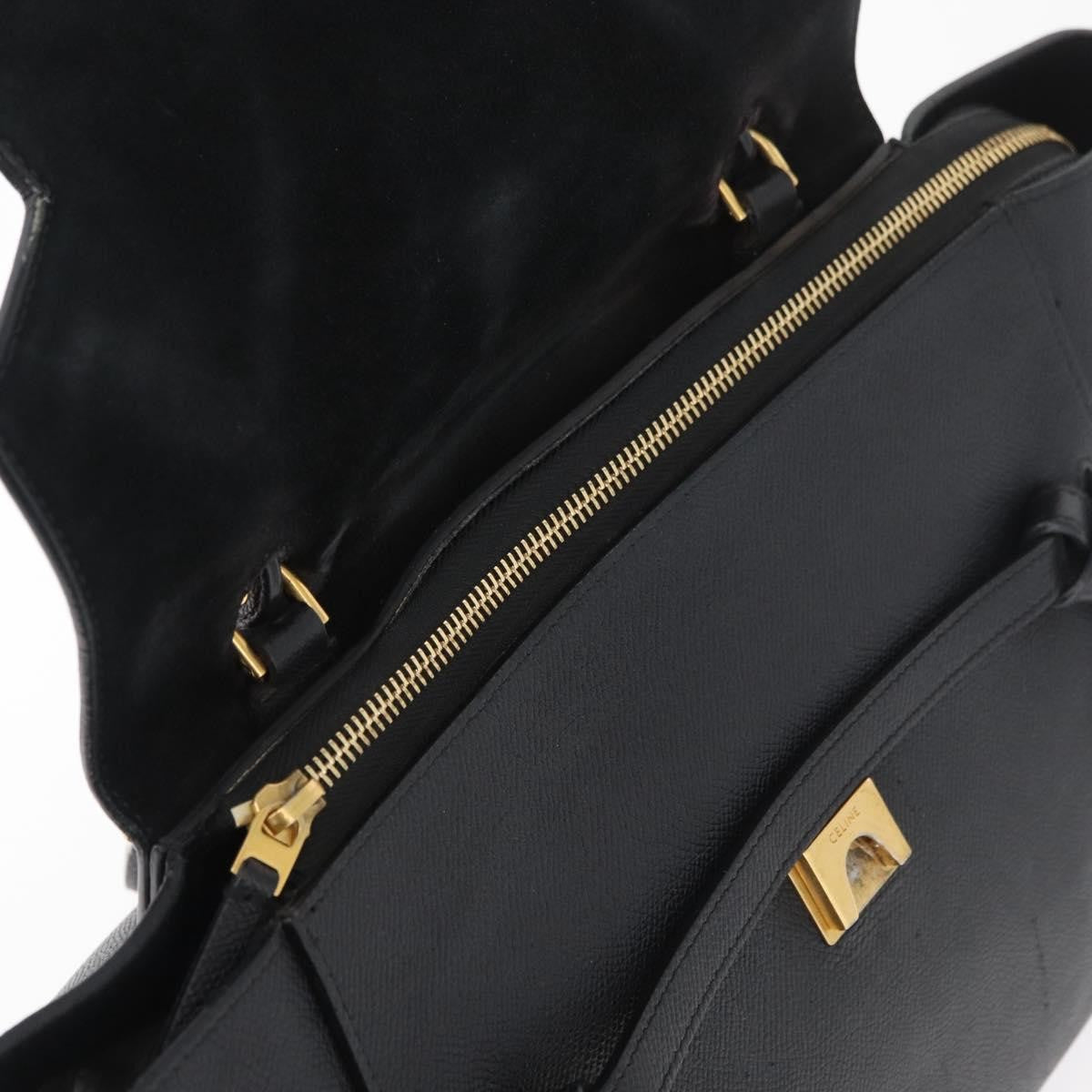 Celine Belt Bag Textured Leather Black Leather Handbag (Pre-Owned)