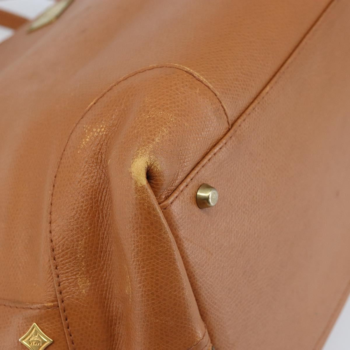 MCM Vintage Handbag Leather Brown Leather Handbag (Pre-Owned)