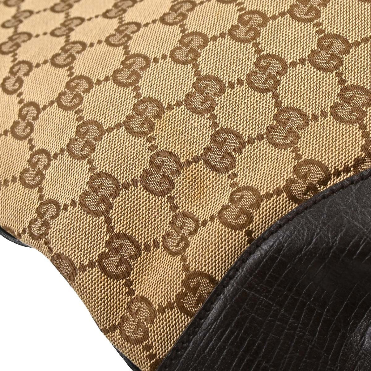 Gucci Vintage Horsebit Shoulder Bag Canvas Brown Canvas Shoulder Bag Bag (Pre-Owned)