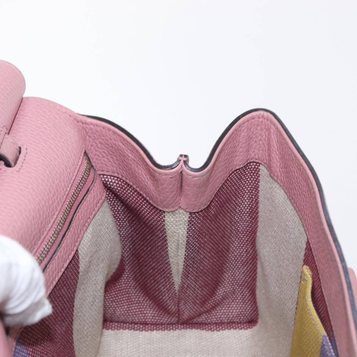 Gucci Bamboo Daily Top Handle Bag Leather Pink Leather Handbag (Pre-Owned)