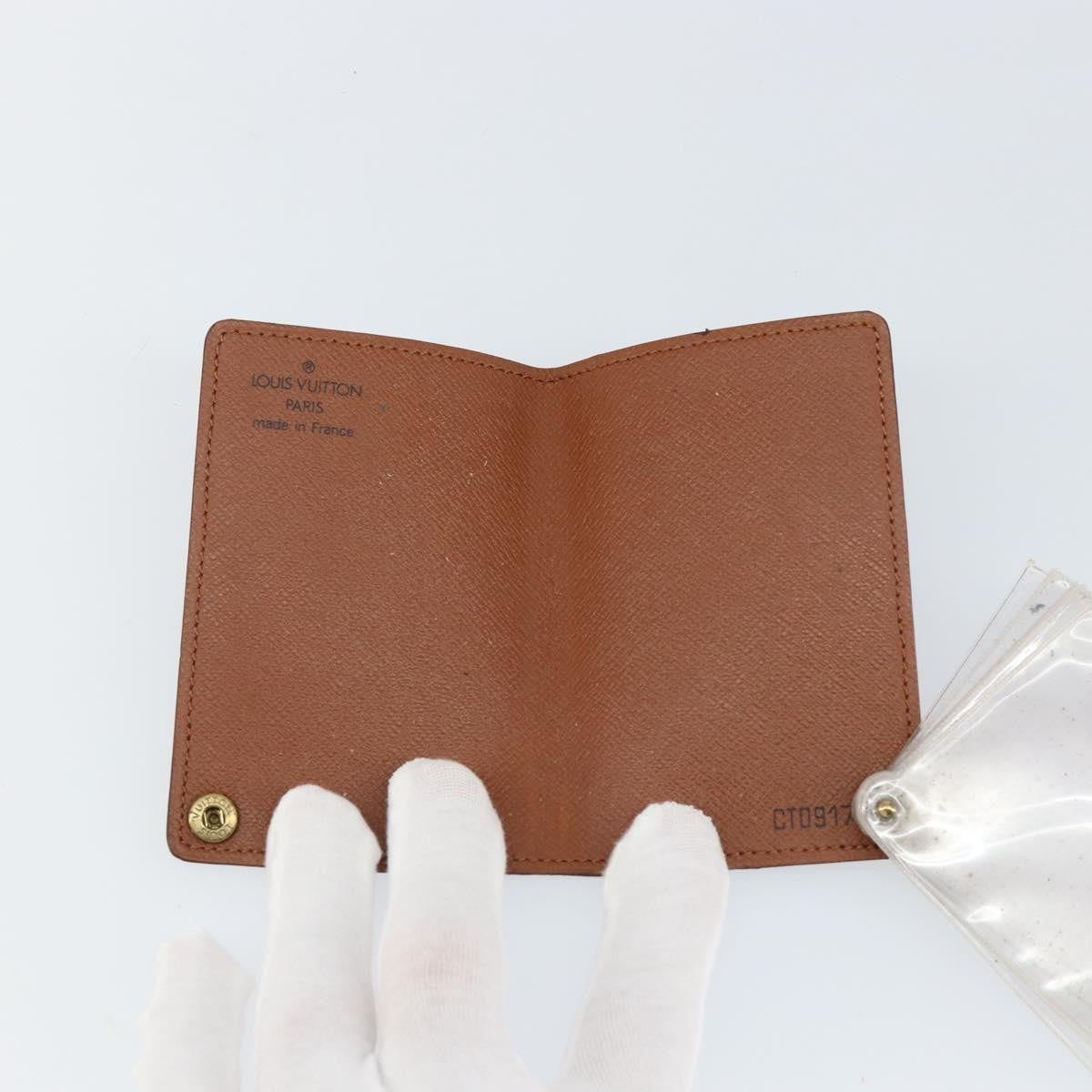 Louis Vuitton Porte Cartes Pression Card Case Monogram Canvas Brown Canvas Card Holders Accessory (Pre-Owned)