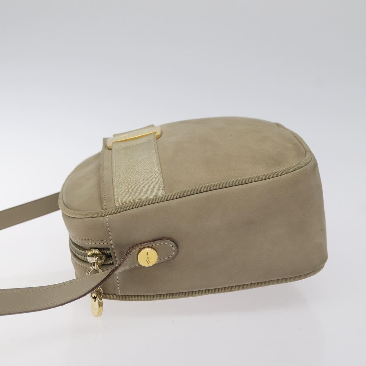 Salvatore Ferragamo Vara Bow Camera Shoulder Bag Suede Beige Suede Shoulder Bag Bag (Pre-Owned)
