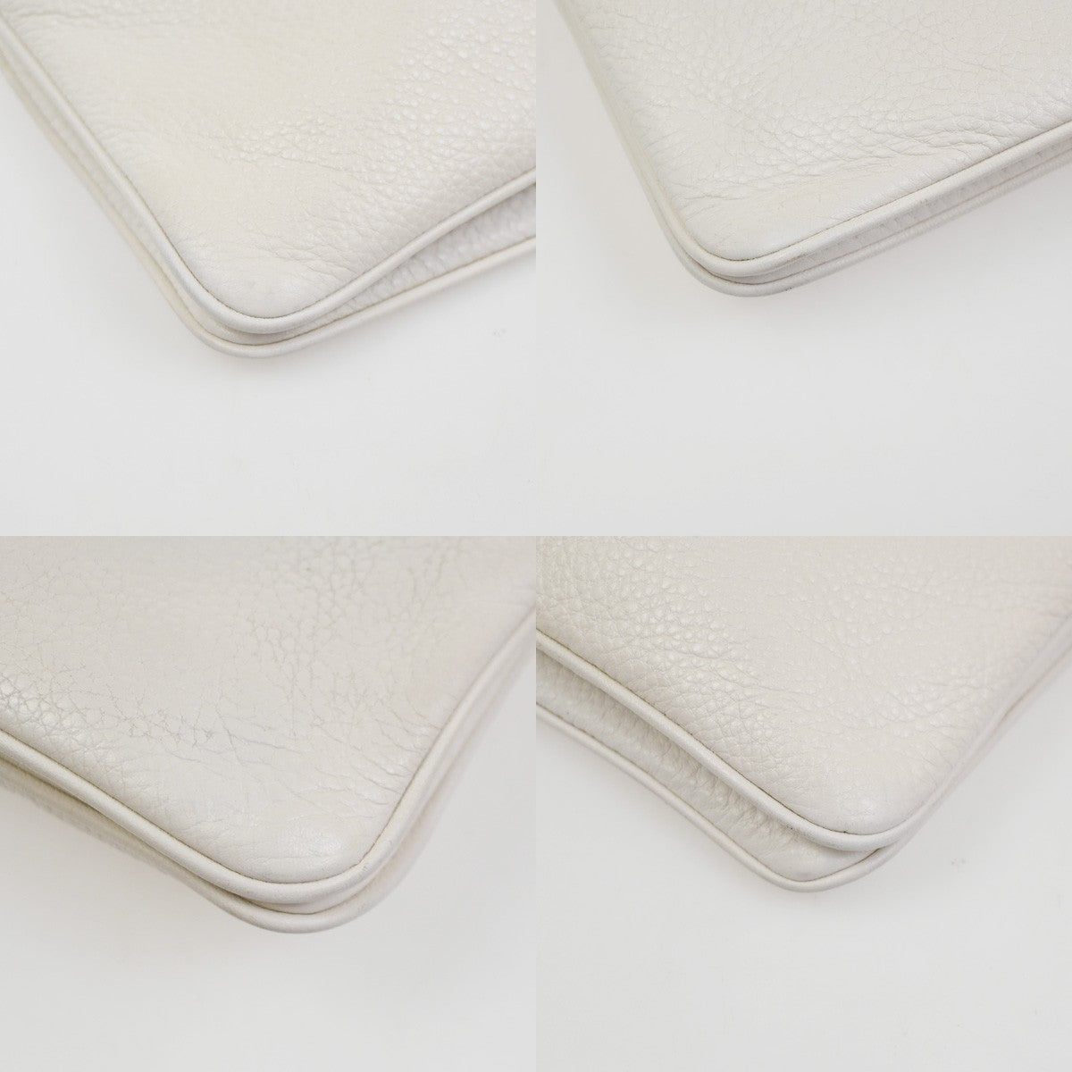 Prada Double Zip Crossbody Bag Vitello Daino White Leather Shoulder Bag Bag (Pre-Owned)