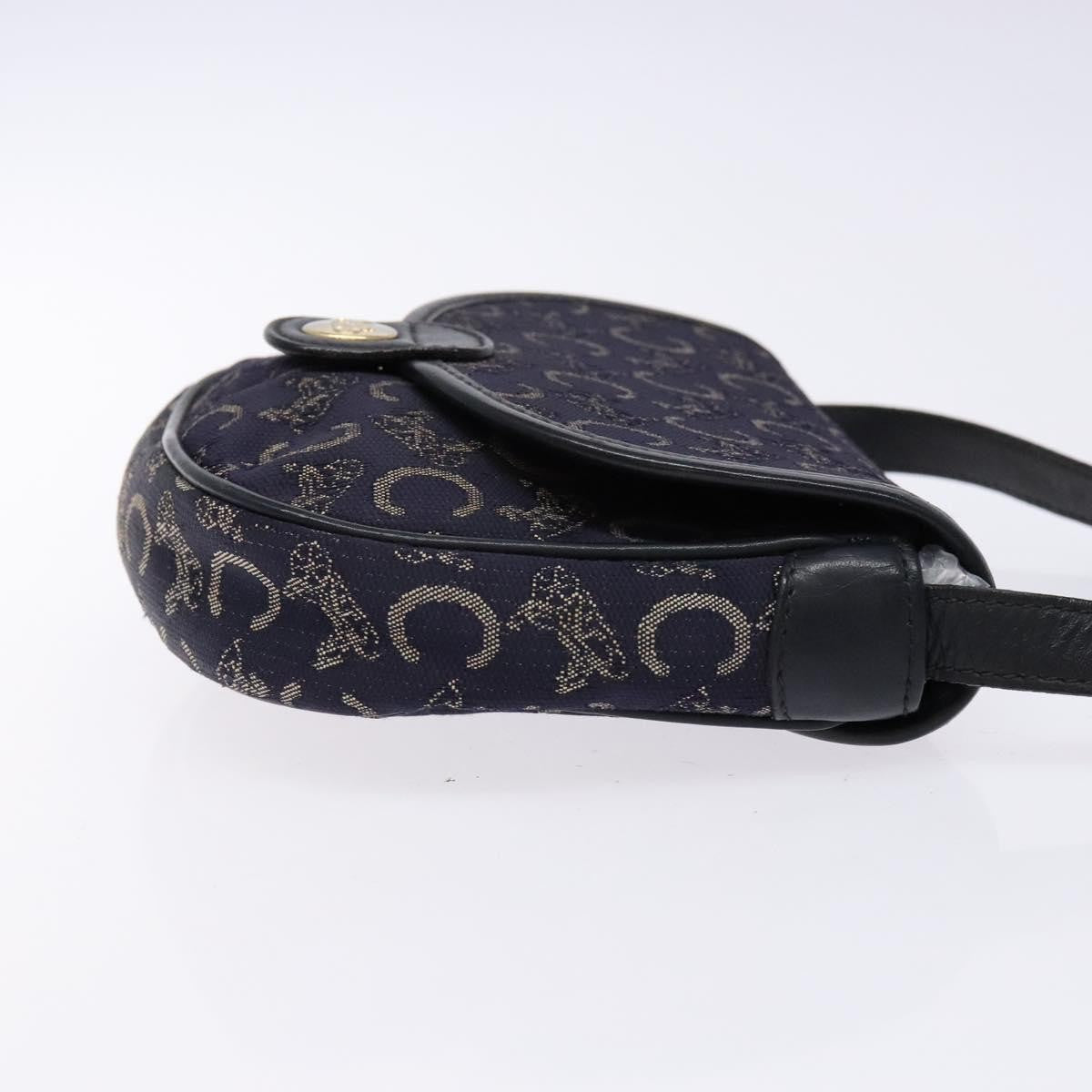 Celine C Sulky Shoulder Bag Canvas And Leather Navy Canvas Shoulder Bag Bag (Pre-Owned)