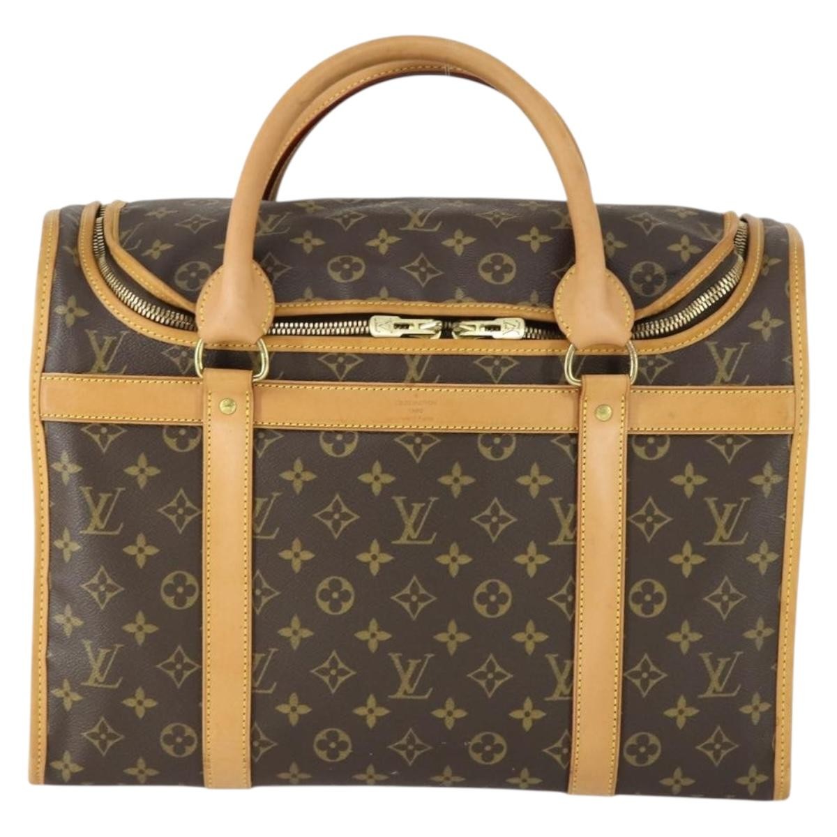 Louis Vuitton Dog Carrier Bag Monogram Canvas Brown Canvas Travel Bag Bag (Pre-Owned)