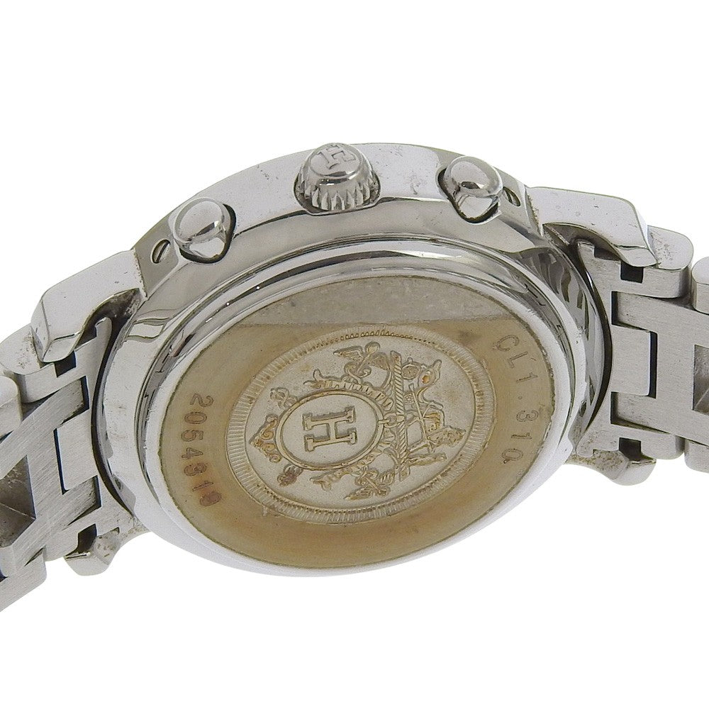 Hermes Clipper Chronograph Quartz Watch Stainless Steel Watch (Pre-Owned)