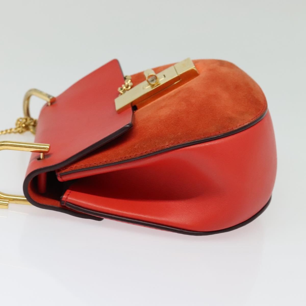 Chloe Drew Crossbody Bag Leather And Suede Red Suede Shoulder Bag Bag (Pre-Owned)