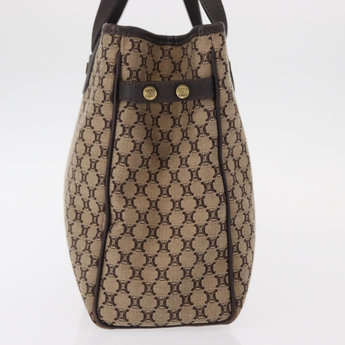 Celine Vintage Macadam Handbag Canvas Beige Canvas Handbag (Pre-Owned)