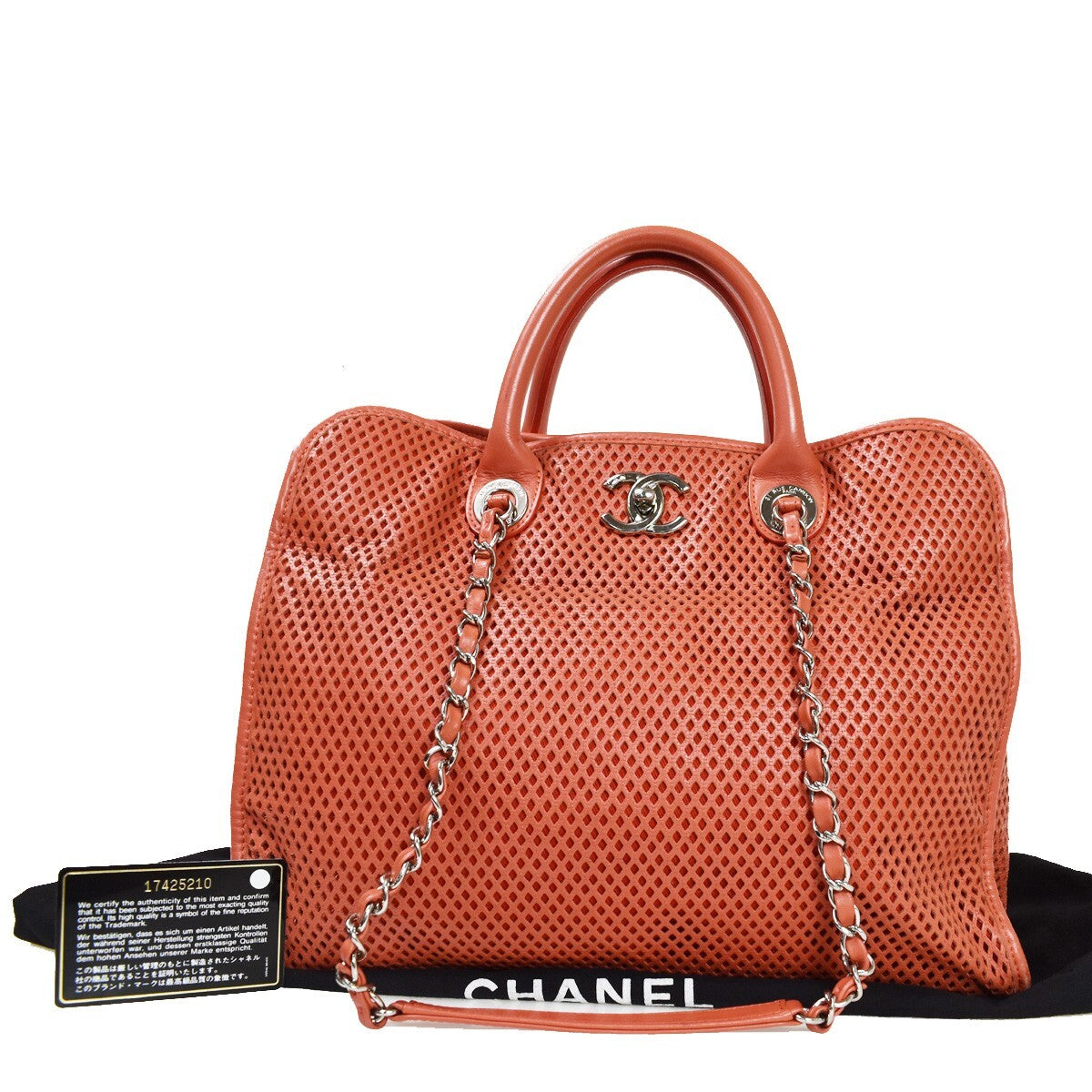 Chanel French Riviera Tote Quilted Caviar Pink Leather Handbag (Pre-Owned)