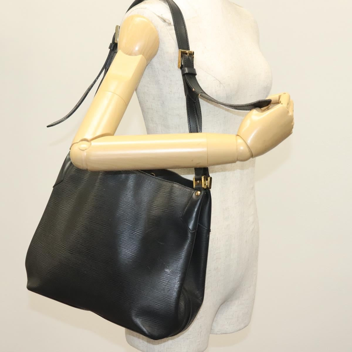 Louis Vuitton Mandara Handbag Epi Leather Black Leather Shoulder Bag Bag (Pre-Owned)